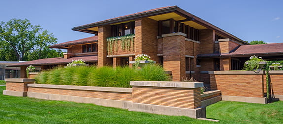 exterior of Frank Lloyd Wright's Martin House