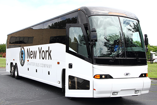 a plain white charter bus with a 